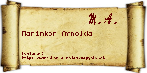 Marinkor Arnolda névjegykártya